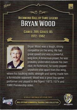 2013 Richmond Hall of Fame and Immortal Trading Card Collection #34 Bryan Wood Back